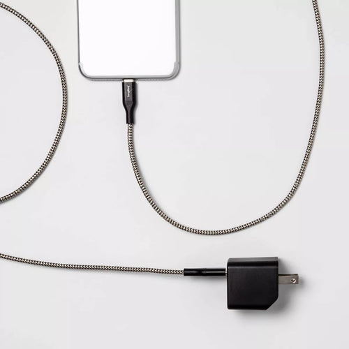 2-Port USB-A USB-C Wall Charger with 6 USB-C to USB-C Braided Cable - Heyday