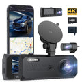 3 Channel Dash Cam Front and Rear, 4K/2.5K + 1080P Premium Car Camera for Cars with Wi-Fi GPS, Night Vision, 3.16" IPS Touchscreen, 24H Parking Mode, WDR, Type-C, 64GB SD Card Included