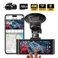 Touch Screen Dash Cam Front and Rear, 4K Dash Camera with STARVIS 2 Sensor, Free 128GB Card, Car Camera with Wifi GPS, Voice Control, Wdr,5.8Ghz Wifi, 24H Parking Mode, Night Vision