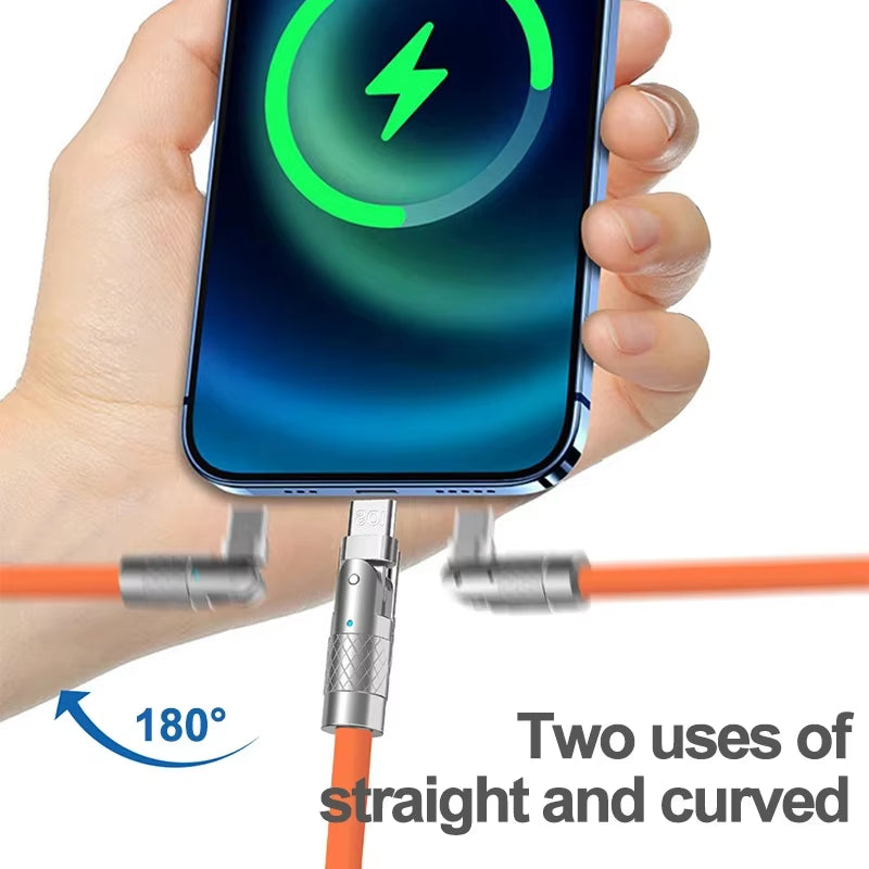 120W USB Type C Wire Fast Charging Cable 7A Mobile Phone USB C Cables Type C Data Transfer Cord for Realme 11 Xiaomi POCO Huawei