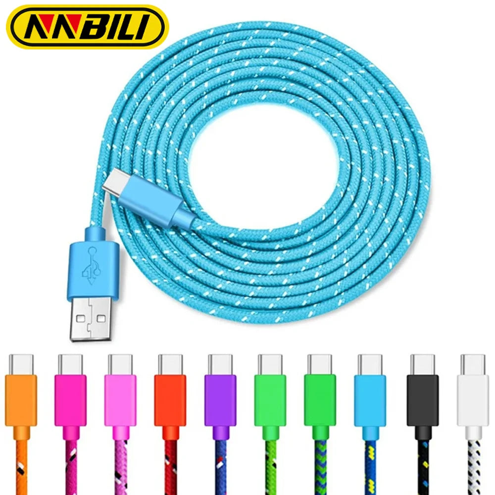USB Type C Cable Fast Charging Usb C Cables Type-C Data Cord Charger Cable for Samsung Huawei Xiaomi 1M/2M/3M Data Cables