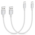 Short USB C Cable 1Ft, 2 Pack USB a to USB C Carplay Cable for Iphone 17 Air 16 15 Pro Max Plus, Short USBC Car Charger Cord, White